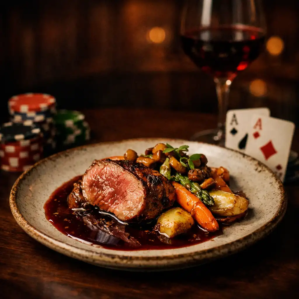 Plat gastronomique français servi au restaurant du Cercle Aubier