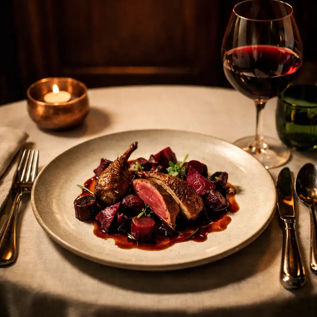 Assiette gastronomique raffinée sur une table élégante au Cercle Aubier